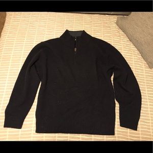 Jos. A Bank Classic Coll. Blue 1/4 Zip Sweater L